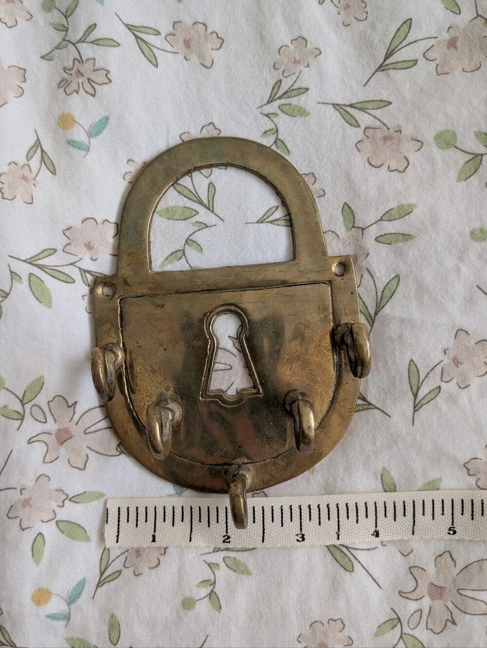 Vintage Brass Padlock Key Holder